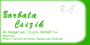 borbala csizik business card